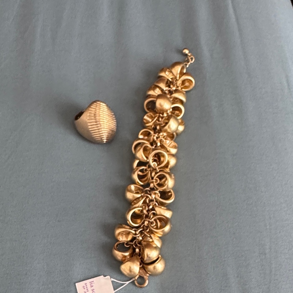 Lia Sophia Gold Chunky Bracelet & ring